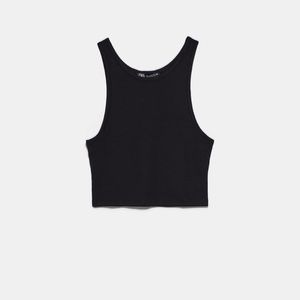 ZARA Ribbed Cropped Tank Top